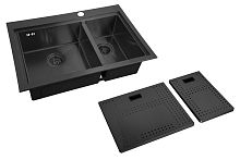 Мойка для кухни ZORG с накладкой ZM N-78-2-52-L GRAFIT