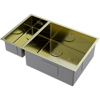 Мойка Omoikiri Taki 69-2-U/IF-R Side-LG нерж. сталь/светлое золото