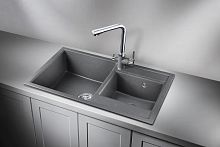 8201, ГРАФИТ (ЧЁРНО-СЕРЫЙ), кухонная мойка, кварц