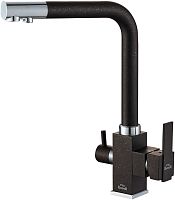 Смеситель ZorG Steel Hammer SH 805 BLACK CR для кухонной мойки,