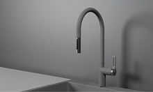 GR-8172, АЛЮМИНИУМ, СМЕСИТЕЛЬ КУХОННЫЙ С ВЫДВИЖНЫМ ИЗЛИВОМ