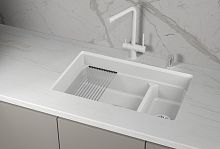 KS-7304iU, АРКТИК (БЕЛЫЙ), кухонная мойка, кварц