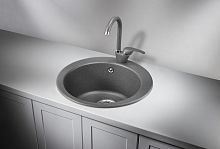 4801, ГРАФИТ (ЧЁРНО-СЕРЫЙ), кухонная мойка, кварц