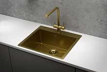 5951, ЗОЛОТО САТИН, стальная кухонная мойка