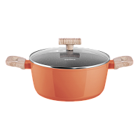 Кастрюля MAUNFELD MARTA MCS41FA06CL из кованого алюминия со стеклянной крышкой, 24 см, 4,1 л.