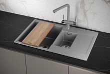 ES-7808, АЛЮМИНИУМ, кухонная мойка, кварц, ESTETICA