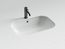 Раковина встраиваемая снизу Ceramicanova Эра (Era), с отверстием слива - перелива, 615x410x190мм, бе