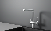 GR-8170, НЕРЖ, СМЕСИТЕЛЬ КУХОННЫЙ С ВЫДВИЖНЫМ ИЗЛИВОМ