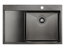 Мойка Paulmark нерж. сталь Paulmark KRONER 78F, PM217851-GMR, вороненая нерж. сталь, правая, 780х510