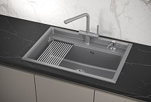 KS-7301, АЛЮМИНИУМ, кухонная мойка, кварц