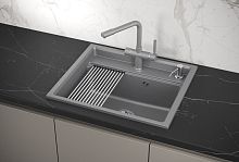 KS-6003, АЛЮМИНИУМ, кухонная мойка, кварц