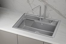 KS-7301i, АЛЮМИНИУМ, кухонная мойка, кварц
