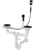 Сифон двойной 3 1/2" п/авт с круг пер черный