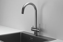 KS-7104, СТАЛЬ САТИН, СМЕСИТЕЛЬ КУХОННЫЙ