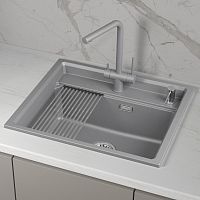 KS-6003i, АЛЮМИНИУМ, кухонная мойка, кварц