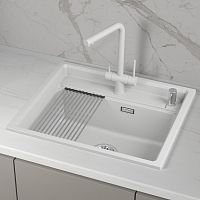 KS-6003i, АРКТИК (БЕЛЫЙ), кухонная мойка, кварц