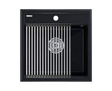 Мойка Paulmark STEPIA 50, IT-GRANIT + Ролл-мат Paulmark STEP брашированная нерж. сталь, PM115051-BLM