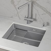 KS-5501iU, АЛЮМИНИУМ, кухонная мойка, кварц