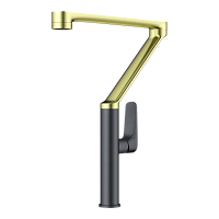 Смеситель Omoikiri Tara-LG-GM латунь/светлое золото/вороненая сталь 