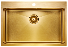 Мойка Paulmark нерж. сталь Paulmark AISI304 VELTEN 75, PM807551-BG, брашированное золото, 750х510мм,