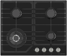 Газовая варочная панель HiSTORY HGG 643C FBK, Черный кристалл+