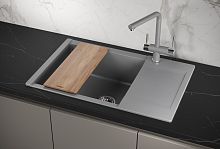 ES-7807, АЛЮМИНИУМ, кухонная мойка, кварц, ESTETICA
