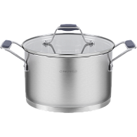 Кастрюля MAUNFELD MADISON MF50MS01CR из нержавеющей стали со стеклянной крышкой, 22 см, 4,7 л.