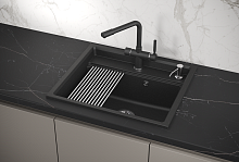 KS-6003, ЧЁРНЫЙ, кухонная мойка, кварц