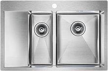 Мойка Paulmark нерж. сталь Paulmark KRONER 78/2SF, PM227851-BSR, брашированная нерж. сталь, правая, 