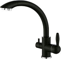 Смеситель для кухни Paulmark Essen, черный, две воды, Es213001-308, Paulmark