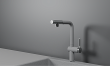 GR-8169, БАЗАЛЬТ, СМЕСИТЕЛЬ КУХОННЫЙ С ВЫДВИЖНЫМ ИЗЛИВОМ