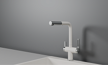 GR-8170, АРКТИК (БЕЛЫЙ), СМЕСИТЕЛЬ КУХОННЫЙ С ВЫДВИЖНЫМ ИЗЛИВОМ