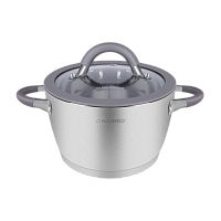 Кастрюля MAUNFELD LEONA MF30LN01CR из нержавеющей стали со стеклянной крышкой, 18 см, 2,4 л.