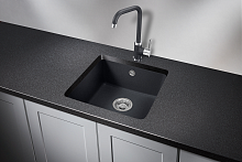 3801, ШВАРЦ (чёрный металлик), кухонная мойка, кварц