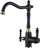 Смеситель ZorG Steel Hammer SH 812 BLACK BR для кухонной мойки