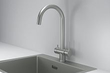 KS-7104, СТАЛЬ МАТОВАЯ, СМЕСИТЕЛЬ КУХОННЫЙ