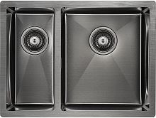 Мойка Paulmark нерж. сталь Paulmark GERBERG 59/2S UNI, PM225944-GMR, вороненая сталь, правая, PVD, 5