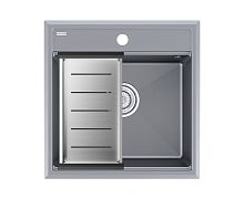 Мойка Paulmark STEPIA 50, IT-GRANIT + Коландер Paulmark ADVANCE брашированная нерж. сталь, PM115051-