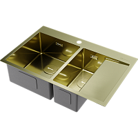 Мойка Omoikiri Akisame 78-2-L-LG нерж. сталь/светлое золото
