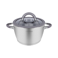 Кастрюля MAUNFELD LEONA MF20LN01CR из нержавеющей стали со стеклянной крышкой, 16 см, 1,7 л.