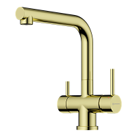 Смеситель Omoikiri Takamatsu-LG нерж. сталь/светлое золото