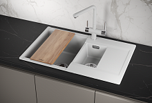 ES-7808, АРКТИК (БЕЛЫЙ), кухонная мойка, кварц, ESTETICA