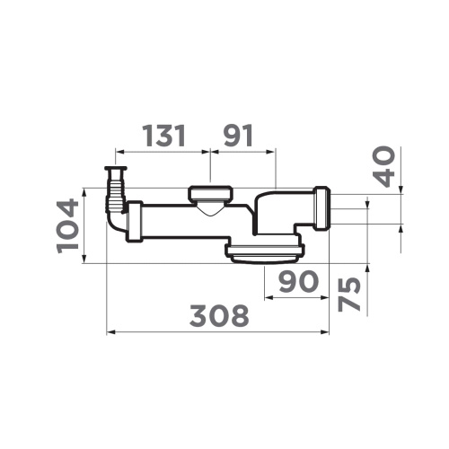 Компактный сифон с гидрозатвором Omoikiri S-01 фото 2