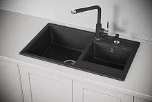 8201, ЧЁРНЫЙ, кухонная мойка, кварц