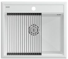 Мойка Paulmark STEPIA 60, IT-GRANIT + Ролл-мат Paulmark STEP брашированная нерж. сталь, PM115951-WH+