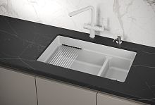 KS-7304U, АРКТИК (БЕЛЫЙ), кухонная мойка, кварц