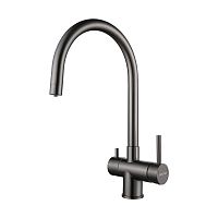 Смеситель для кухни Paulmark Heller, вороненая сталь, He213218-GM, Paulmark