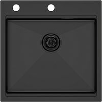 Мойка Paulmark нерж. сталь Paulmark KRONER-PRO 51, PM705151-GM, вороненая сталь, 510х510мм, Paulmark