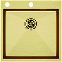 Мойка Paulmark нерж. сталь Paulmark KRONER-EDGE 51, PM775151-BG, брашированное золото, 510х510мм, Pa