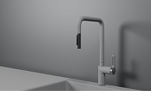 GR-8173, БАЗАЛЬТ, СМЕСИТЕЛЬ КУХОННЫЙ С ВЫДВИЖНЫМ ИЗЛИВОМ